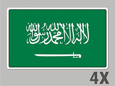 4 Saudi Arabia stickers flag decal bumper car bike emblem vinyl FL055