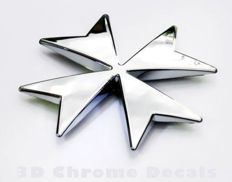 Car Chrome Decals CNPL-MALT Maltese Cross, car auto bike 3D chrome decal