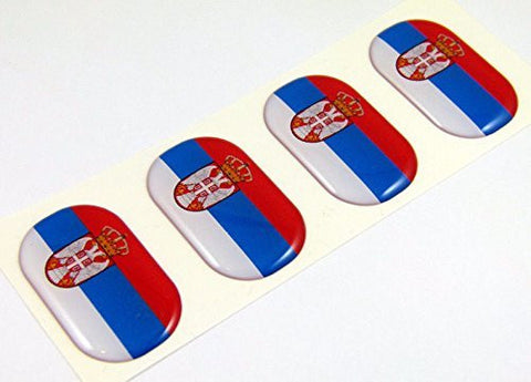 Serbia midi domed decals flag 4 emblems 1.5" Car bike laptop stickers