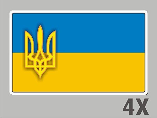4 Ukraine stickers flag decal bumper car bike emblem vinyl FL066