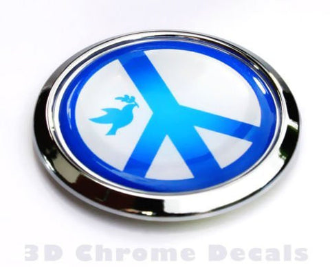 Peace Symbol with Dove Decal Car Chrome Emblem Badge 3D Sticker