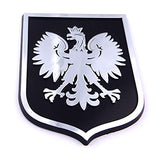 Poland Polska Eagle Black Chrome Plastic car Emblem Decal Sticker Crest PBC