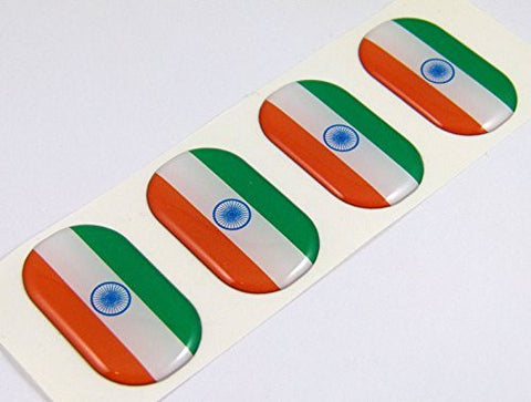 India midi Indian domed decals flag 4 emblems 1.5" Car bike stickers