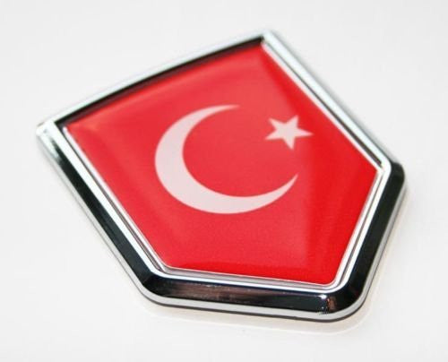 Turkey Turkish Flag Decal Car Chrome Emblem Sticker 3D