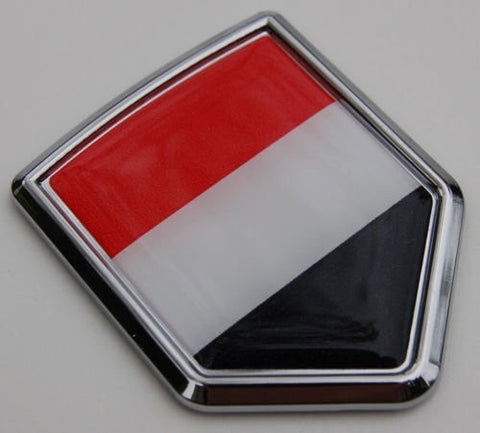 Yemen Flag Car Chrome Emblem 3D Decal bumper Sticker