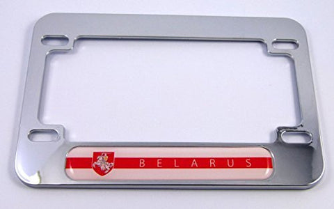 Belarus flag Motorcycle Bike ABS Chrome Plated License Plate Frame belorussia