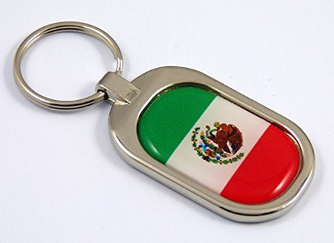 Mexico Flag Key Chain metal chrome plated keychain key fob keyfob Mexican