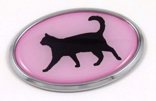 Cat Pink 3D Chrome Emblem Pet Decal Car Auto Bike Truck Sticker