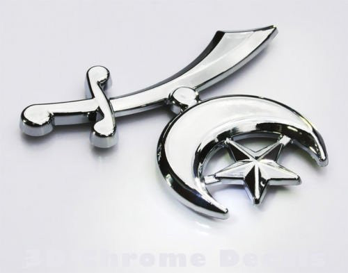 Car Chrome Decals CNPL-SRINE Shriners Logo Car 3D chrome emblem badge decal sticker