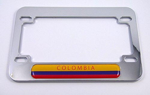 Colombia flag Motorcycle Bike ABS Chrome Plated License Plate Frame