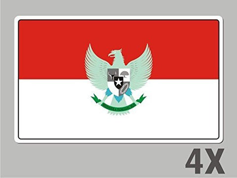 4 Indonesia stickers flag decal bumper car bike laptop .. emblem vinyl FL026