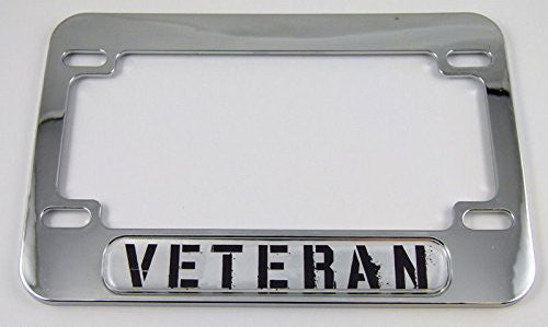 Veteran War Motorcycle Bike ABS Chrome Plated License Plate Frame Dome