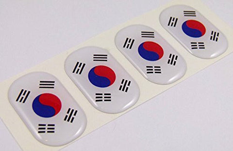 Korea South midi domed decals flag 4 emblems 1.5" Car bike laptop stickers