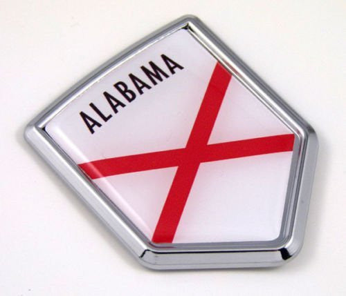 Alabama AL USA State Flag Car Chrome Emblem Decal Sticker bike laptop boat 3dd Sticker badge