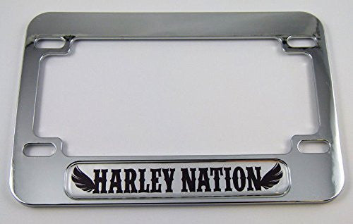 Harley Nation Motorcycle Bike ABS Chrome Plated License Plate Frame