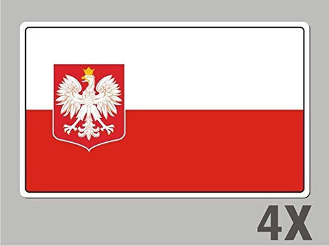 4 Poland polski stickers flag decal bumper car bike laptop .. emblem vinyl FL049