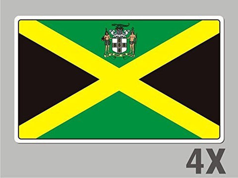 4 Jamaica stickers flag decal bumper car bike laptop .. emblem vinyl FL032