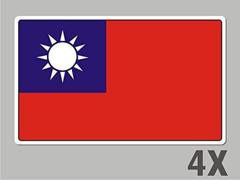 4 Taiwan stickers flag decal bumper car bike emblem vinyl FL078