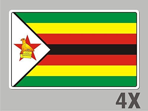 4 Zimbabwe stickers flag decal bumper car bike emblem vinyl FL076