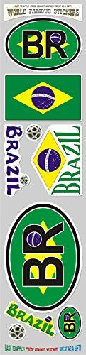 Car Chrome Decals STS-BR Brazil 9 stickers set Brazilian flag decal bumper stiker car auto bike laptop