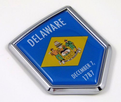 Delaware DE USA State Flag Car Chrome Emblem Decal Sticker bike laptop boat 3dd Sticker badge