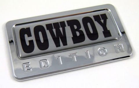Car Chrome Decals CBEDI-COWB Cowboy Edition Chrome Emblem with domed decal Car Auto motorcycle bike Badge