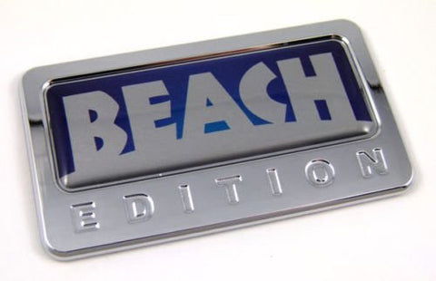 Car Chrome Decals CBEDI-BEACH Beach custom Edition Chrome Emblem with domed decal c/w adhesive Car Auto Badge