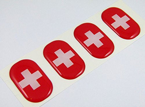 Switzerland midi Swiss domed decals flag 4 emblems 1.5" Car bike stickers