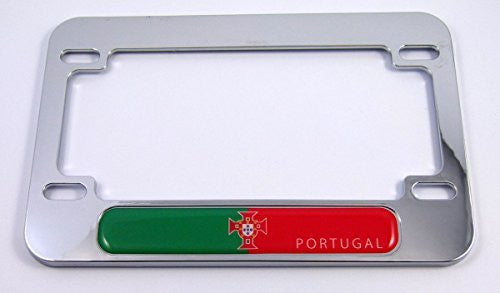 Portugal flag Motorcycle Bike ABS Chrome Plated License Plate Frame