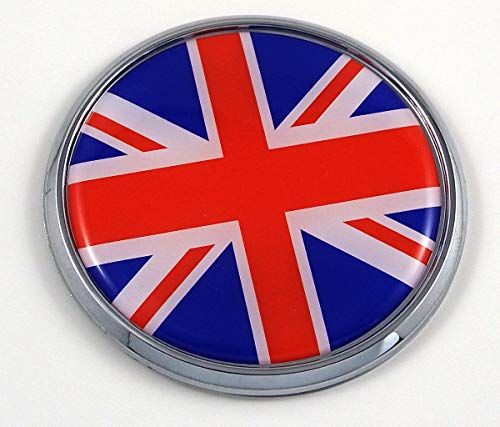 Great Britain Brittish Flag 2.75" Car Chrome Round Emblem Decal 3D Badge