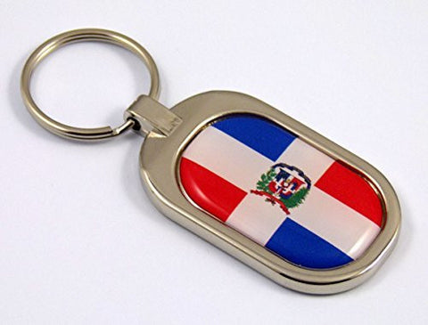 Domonican Republic Flag Key Chain metal chrome plated keychain key fob keyfob