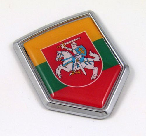 Lithuania Flag Emblem Chrome Car Auto Bike Decal Sticker Lithuanian