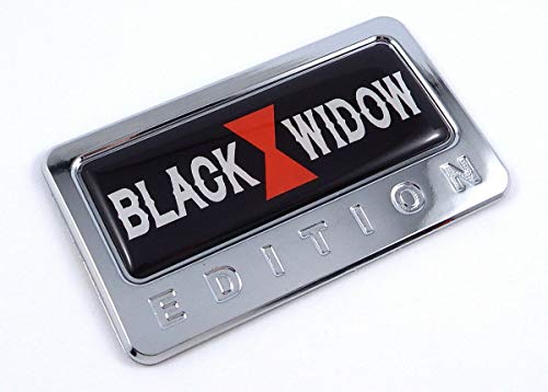 Black Widow Edition Chrome Emblem with domed decal Car Bike Badge Motorcycle