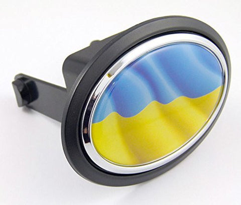 Ukraine Ukrainian Flag Hitch Cover cap 2" receiver black with chrome & dome