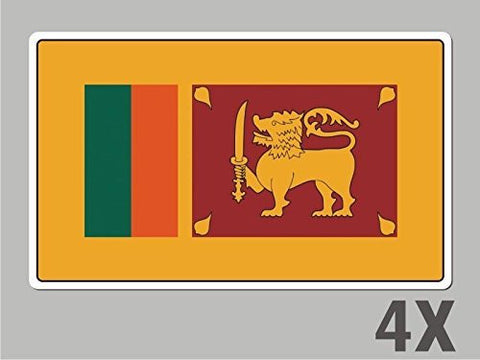 4 Sri Lanka stickers flag decal bumper car bike emblem vinyl FL060