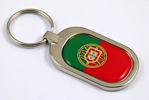 Portugal Flag Key Chain metal chrome plated keychain key fob keyfob Portuguese