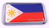 Philippine Philippine rectanguglar Chrome Emblem Car Decal Sticker 3" x 1.75"