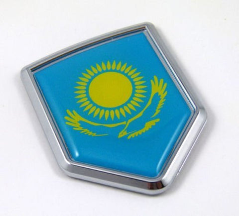 Kazakhstan Flag Kazakh Auto Chrome Emblem Chrome Car Decal Sticker 3D Medalion