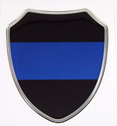 Thin Blue line police Domed decal Shield Emblem domed decal Bike Car sticker 2.75" x 3.25"