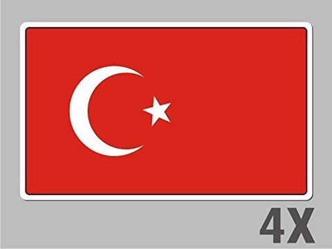 4 Turkey stickers flag decal bumper car bike emblem vinyl FL063