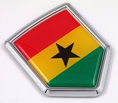 Ghana flag Chrome Emblem Car Decal Sticker Bike crest badge