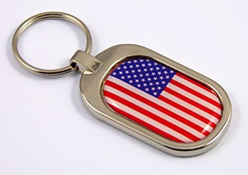 USA Flag Key Chain metal chrome plated keychain key fob keyfob America states