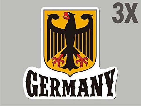 3 Germany Deutschland shaped stickers flag crest decal car bike emblem CN054