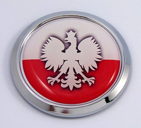 Poland Polish Round Flag Car Chrome Decal Emblem bumper Sticker bezel badge