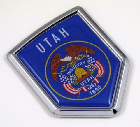 Utah UT USA State Flag Car Chrome Emblem Decal Sticker bike laptop boat 3dd Sticker badge