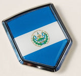 El Salvador Flag Car Chrome Emblem Decal Stick