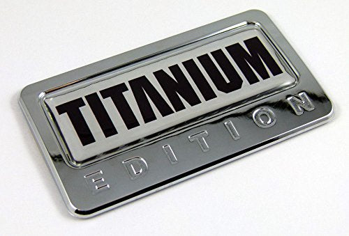 Titanium Edition Chrome Emblem with Domed Decal Car Auto Bike Badge Motorcycle