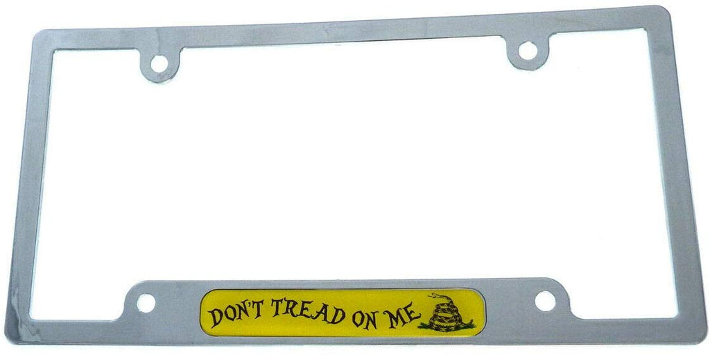 Don't Tread On Me USA Flag car License Plate Frame Plastic Chrome Plated CP08