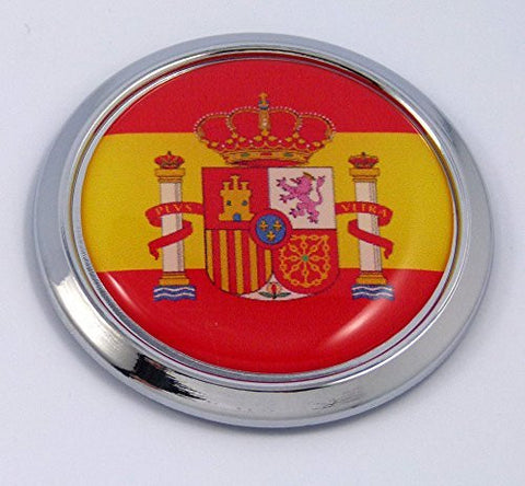 Spain Spanish Round Flag Car Chrome Decal Emblem bumper Sticker bezel badge