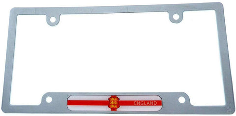 England Flag car License Plate Frame Chrome Plated Plastic tag Holder Cover CP08